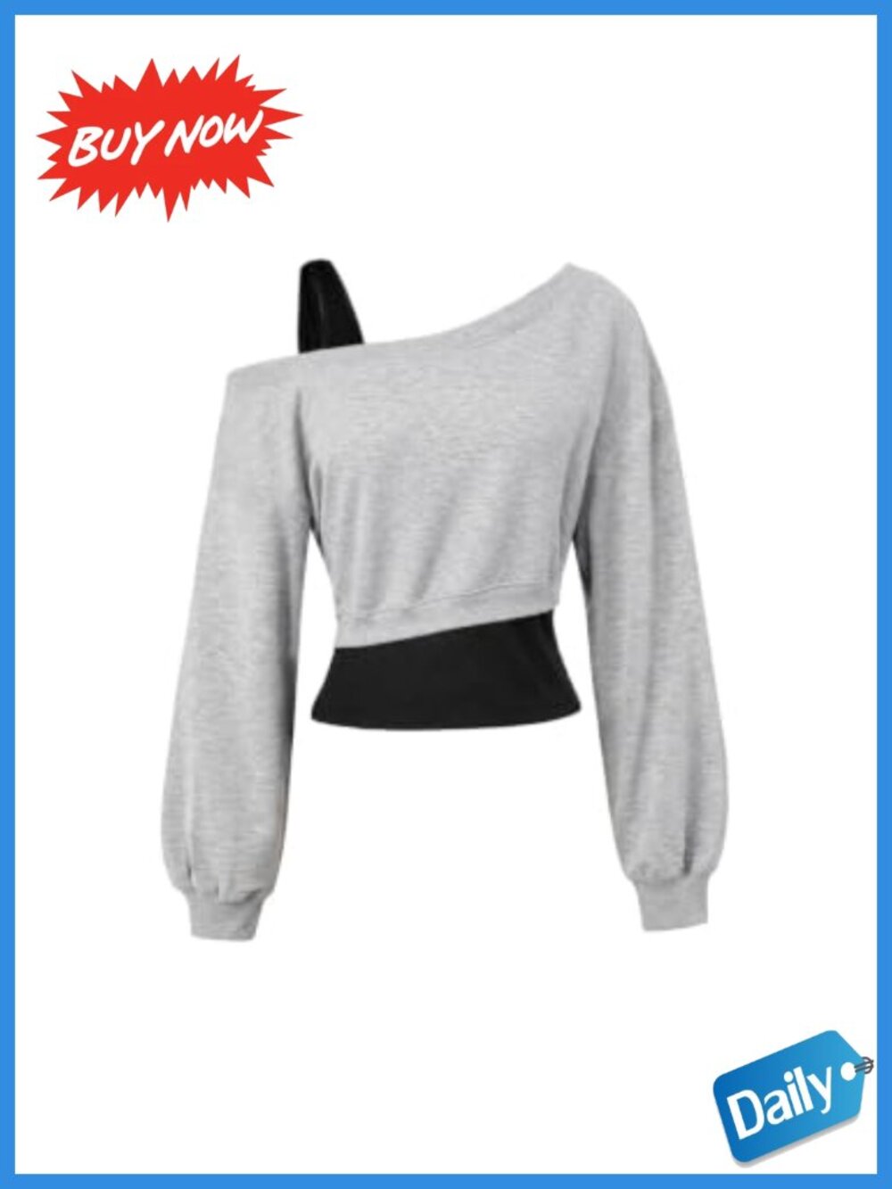 Off Shoulder Cropped Sweatshirt Long Sleeve Crop Top Pullover